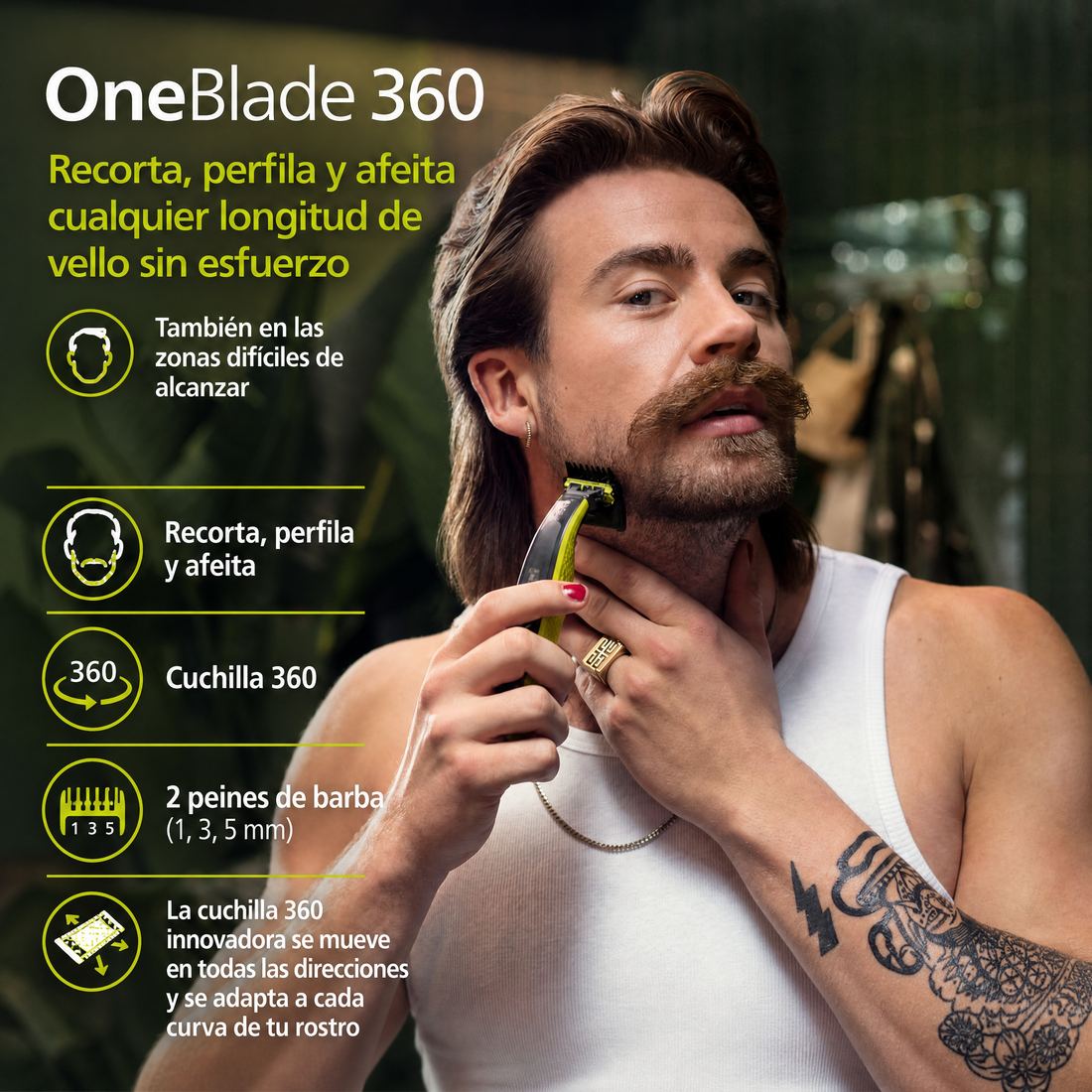 OneBlade 360 in Anwendung unter fließendem Wasser